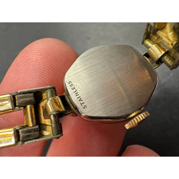 Vtg Wittnauer Art Deco Gold Filled Mechanical Swiss Watch 15.5mm Rare Band